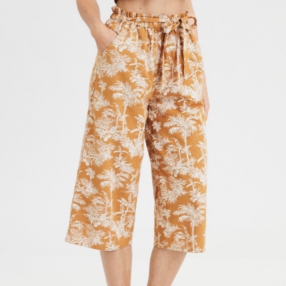 American Eagle Palm Printed Culotte Pants